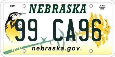 NE license plate 99CA96