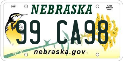 NE license plate 99CA98