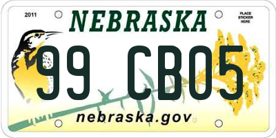 NE license plate 99CB05