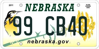 NE license plate 99CB40