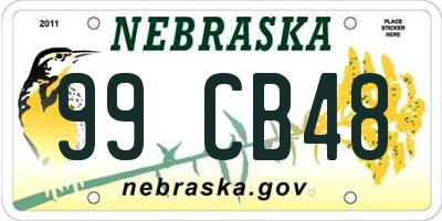 NE license plate 99CB48
