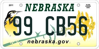 NE license plate 99CB56