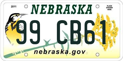 NE license plate 99CB61