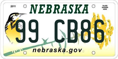 NE license plate 99CB86