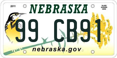 NE license plate 99CB91