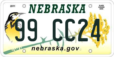 NE license plate 99CC24