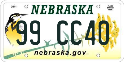 NE license plate 99CC40