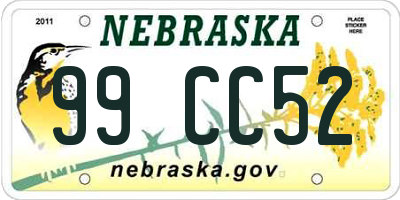 NE license plate 99CC52