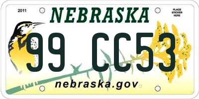 NE license plate 99CC53