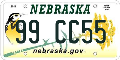 NE license plate 99CC55