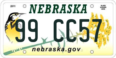 NE license plate 99CC57