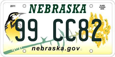 NE license plate 99CC82