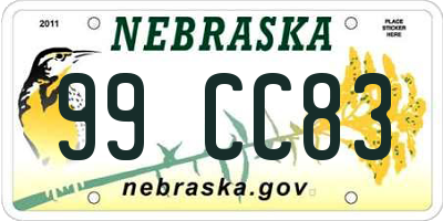 NE license plate 99CC83