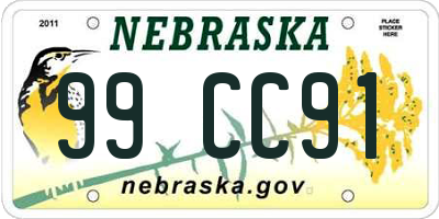 NE license plate 99CC91