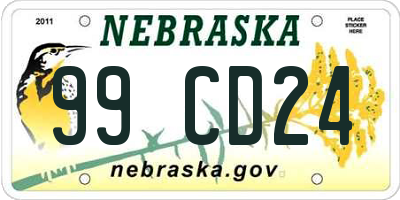 NE license plate 99CD24