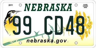 NE license plate 99CD48