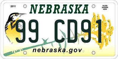 NE license plate 99CD91