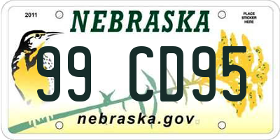 NE license plate 99CD95