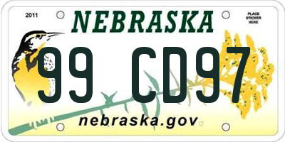 NE license plate 99CD97