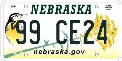 NE license plate 99CE24