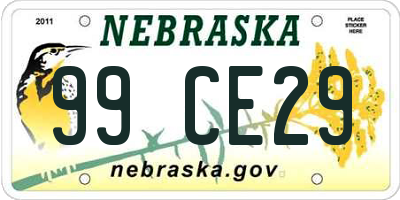 NE license plate 99CE29