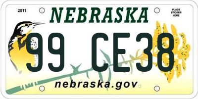 NE license plate 99CE38