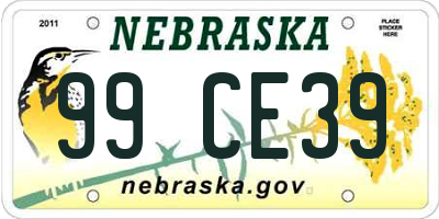 NE license plate 99CE39