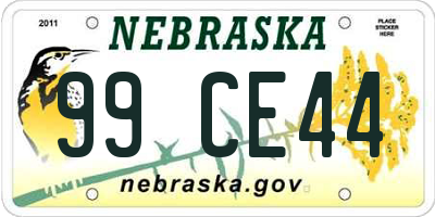 NE license plate 99CE44