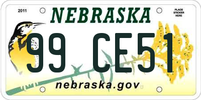 NE license plate 99CE51