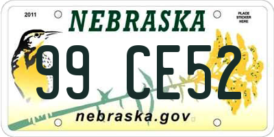 NE license plate 99CE52