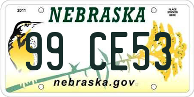 NE license plate 99CE53