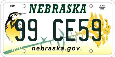 NE license plate 99CE59