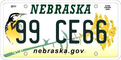 NE license plate 99CE66