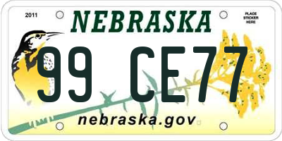 NE license plate 99CE77