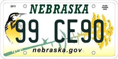 NE license plate 99CE90