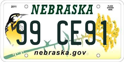 NE license plate 99CE91