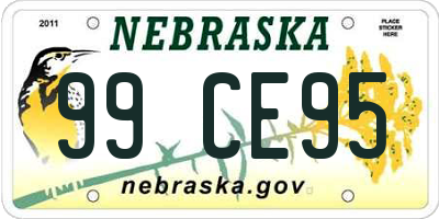 NE license plate 99CE95