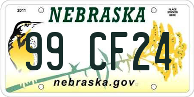 NE license plate 99CF24