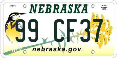 NE license plate 99CF37