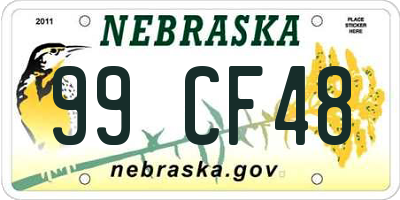 NE license plate 99CF48