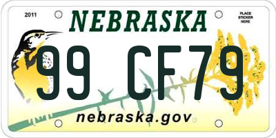 NE license plate 99CF79