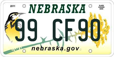 NE license plate 99CF90