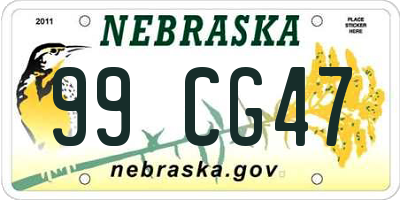 NE license plate 99CG47