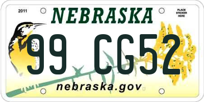 NE license plate 99CG52