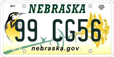 NE license plate 99CG56