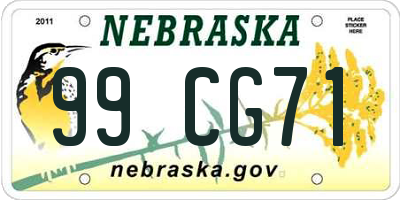 NE license plate 99CG71