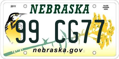 NE license plate 99CG77