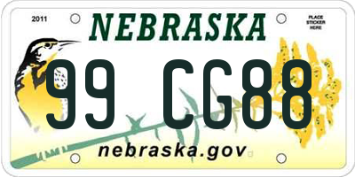 NE license plate 99CG88