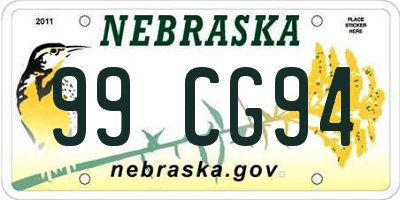 NE license plate 99CG94