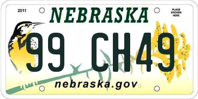 NE license plate 99CH49